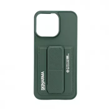 iLike Apple iPhone 15 Pro Leather Hidden Pocket Stand Cover Green