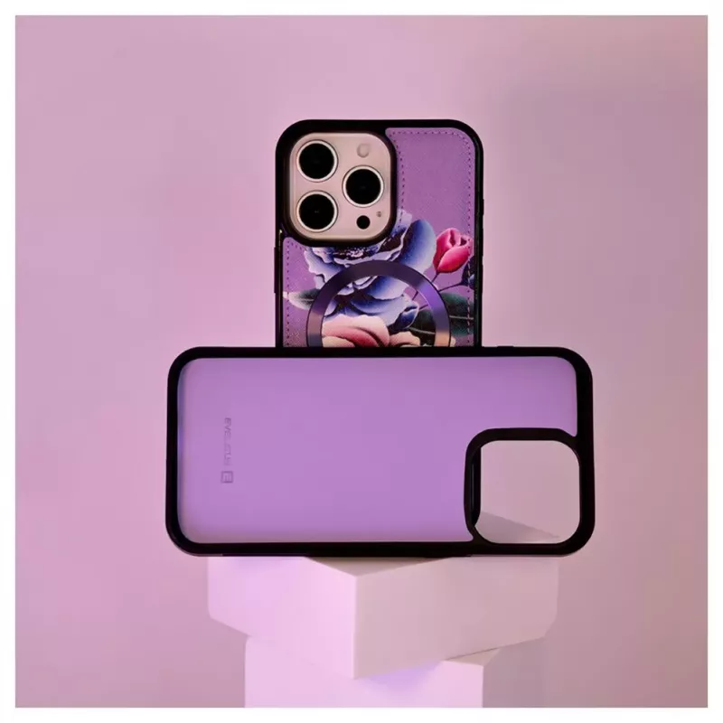 Evelatus Apple iPhone 15 Portfel i Smukłe Etui Ochronne Fioletowy