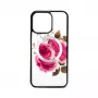 Evelatus Apple iPhone 15 Pro Max Etui Skórzane z Zamkiem Wzór Kwiatowy Biały