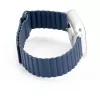 Connect 20mm Flat Head Leather-Silicone Loop Magnetic Watch Strap (130mm M/L) Midnight Blue