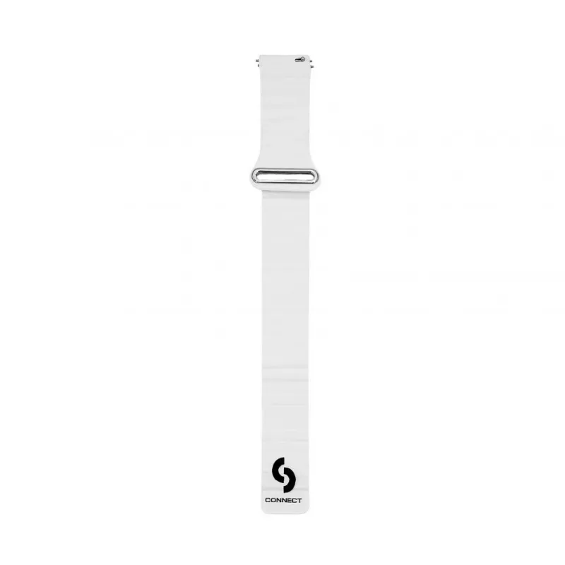 Connect 22mm Flat Head Leather-Silicone Loop Magnetic Watch Strap (130mm M/L) White