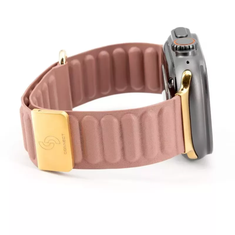 Connect Watch 38/40/41mm Premium Faux Leather Magnetic Loop Watch Strap Rose Pink