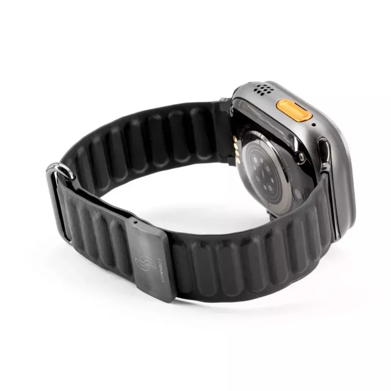 Connect Watch 42/44/45mm Faux Leather Magnetic Loop Strap Black