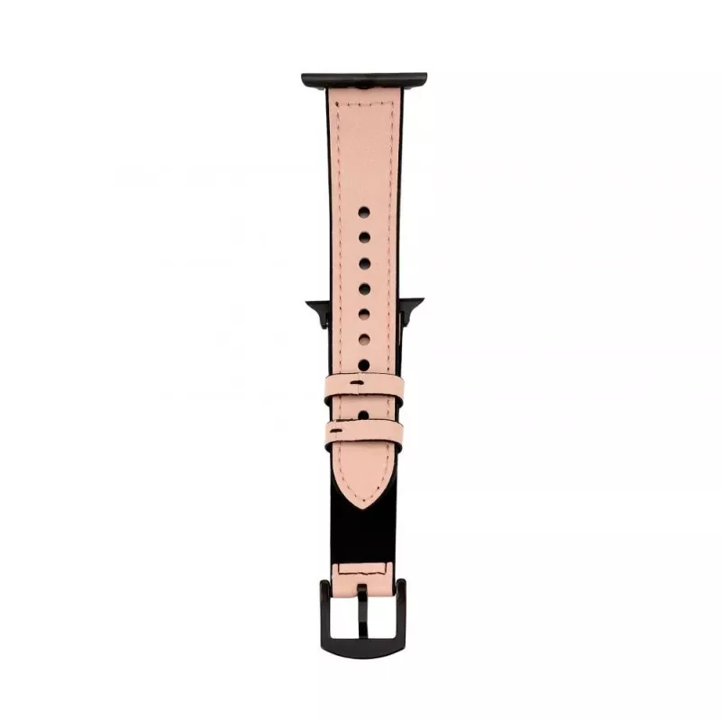 Connect Watch 38/40/41mm Silicone Patch Leather Watch Strap (132mm M/L) Pink Sand