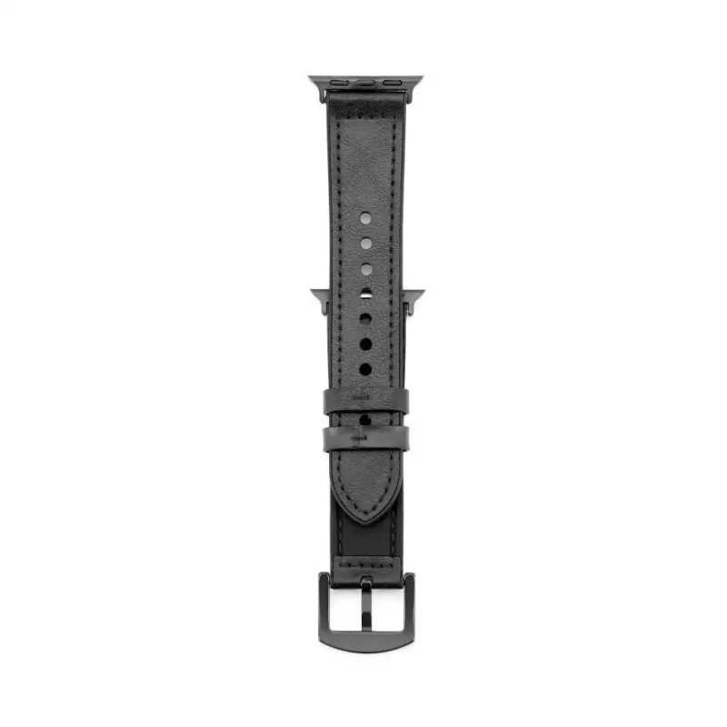 Connect Watch 42/44/45mm Silikonowy Pasek do Zegarka ze Skóry (132mm M/L) Czarny