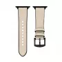Connect Watch 42/44/45mm Silikonowy Pasek z Naszywką Skórzaną (132mm M/L) Biały
