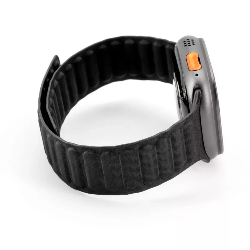 Connect Watch 42/44/45mm Fine Woven Twill Magnetic Chain Watch Strap Black