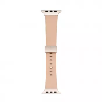 Connect Watch 38/40/41mm Single Loop Buckle Skórzany Pasek do Zegarka Różowy