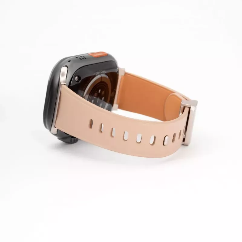 Connect Watch 38/40/41mm Single Loop Buckle Skórzany Pasek do Zegarka Różowy