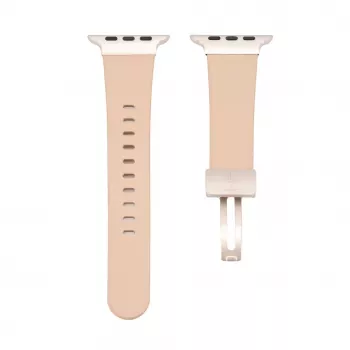 Connect Watch 38/40/41mm Single Loop Buckle Skórzany Pasek do Zegarka Różowy