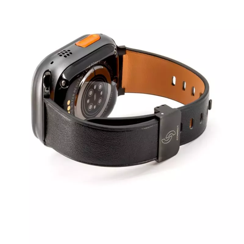 Connect Watch 42/44/45mm Single Loop Buckle Leather Watch Strap Black
