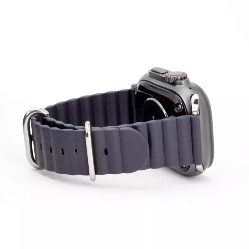 Connect Watch 38/40/41mm Marine Leather Watch Strap Navy Blue