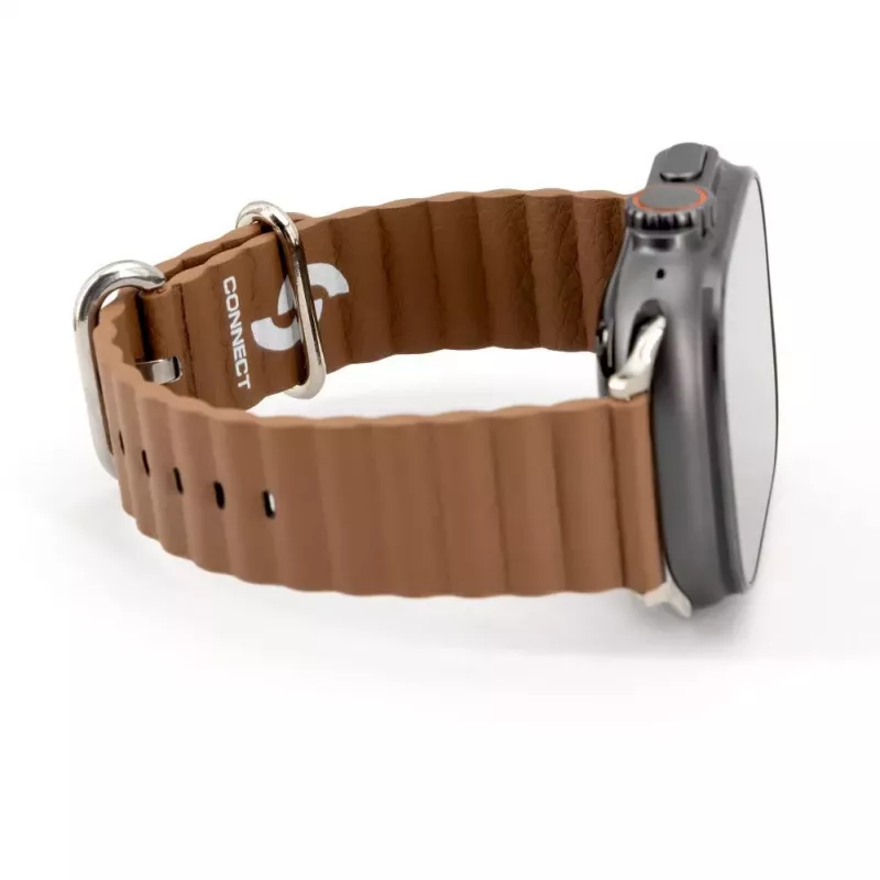 Connect Watch 42/44/45mm Marine Leather Watch Strap Brown