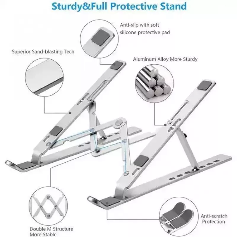 iLike STM1 Metal Foldable Notebook Stand dla laptopów 10-17,3 cala - Srebrny
