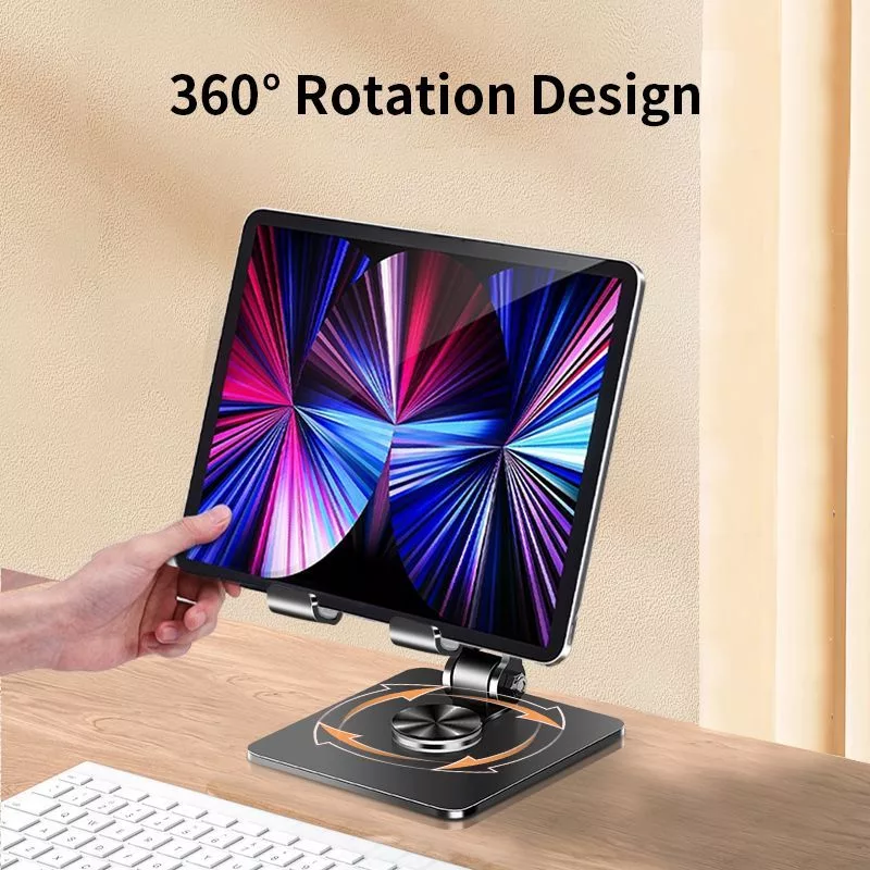 iLike STM4 Metalowy stojak na tablet PC z regulowanym kątem nachylenia i obrotem 360° Czarny