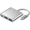 iLike HD1 3in1 USB-C do HDMI 4K / USB 3.0 / USB-C Female Adapter Srebrny
