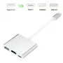 iLike HD1 3in1 USB-C do HDMI 4K / USB 3.0 / USB-C Female Adapter Srebrny