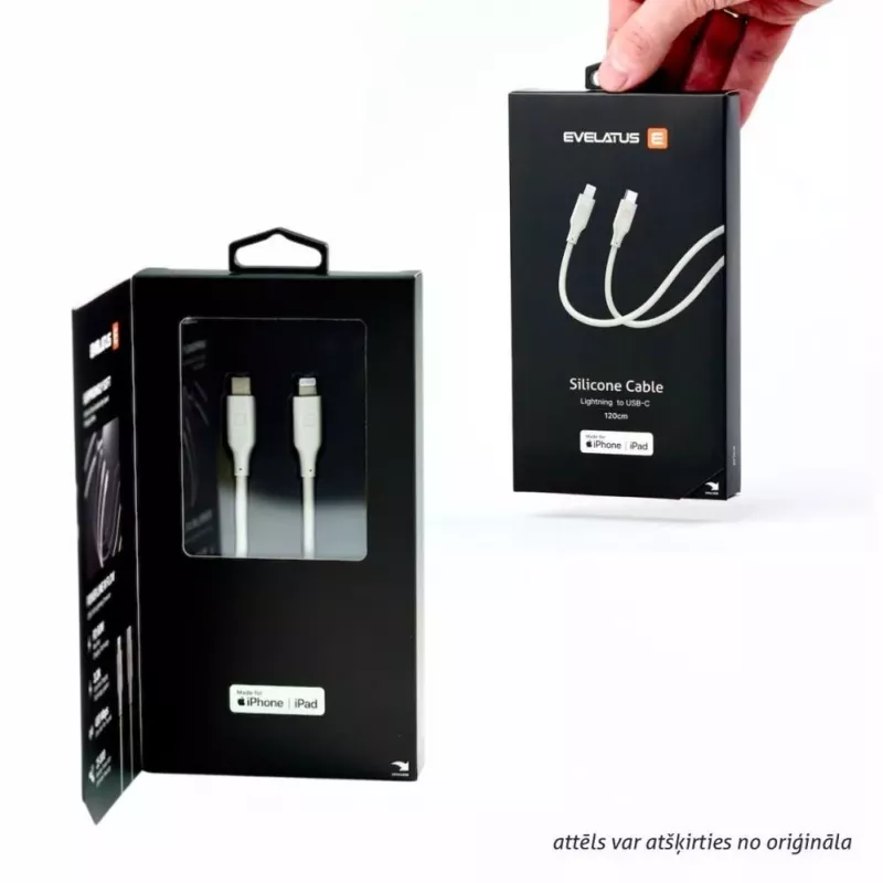Evelatus USB-C do USB-C Kabel Silikonowy 1,2m 60W / 20V 3A Biały