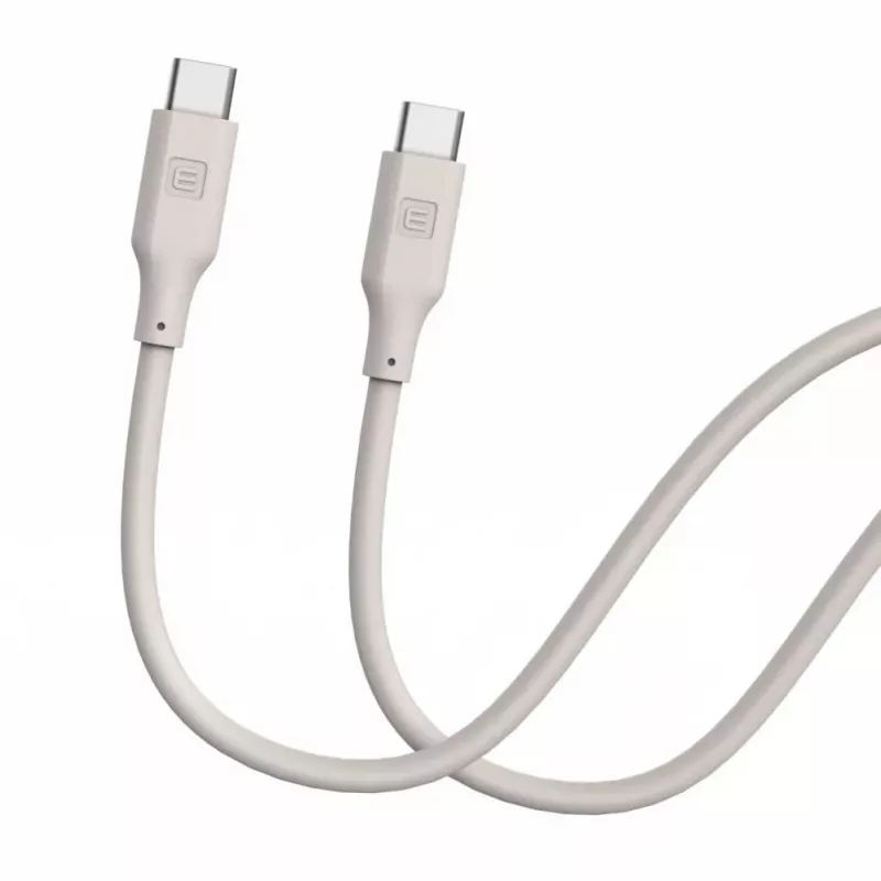 Evelatus USB-C do USB-C Kabel Silikonowy 1,2m 60W / 20V 3A Ciepły Szary