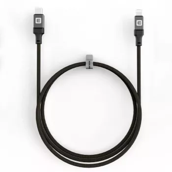 Evelatus USB-C to Lightning Cable 1.2m 60W MFi Certified Braided Nylon Aluminum Housing Black