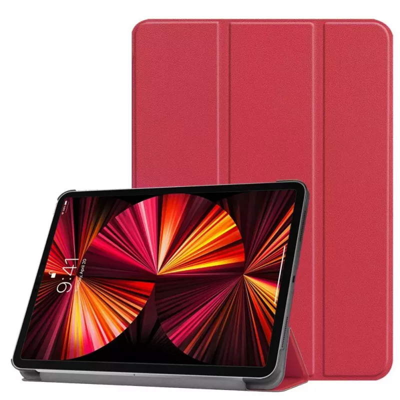 iLike iPad 10.9 10th Gen Tri-Fold Eco-Leather Stand Case Coral Pink