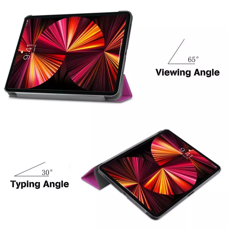iLike Tab P12 12.7 Tri-Fold Eco-Leather Stand Case Purple