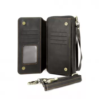 Evelatus Universal Leather Zipper Design Wallet Black