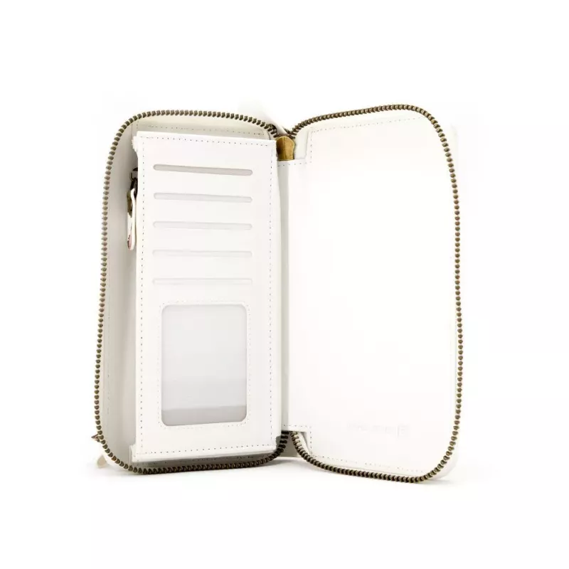 EVELATUS Universal Wallet Zipper Design Flower White