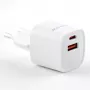 Evelatus USB-A i USB-C 30W Max EU Ładowarka Biała