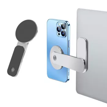 iLike Universal P65 Aluminum Monitor Side Fix Magnetic Holder for Smartphone Silver