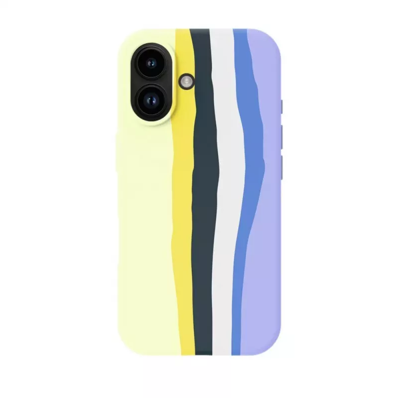 Evelatus Apple iPhone 16 Wielokolorowe Silikonowe Etui z MagSafe Crimson White
