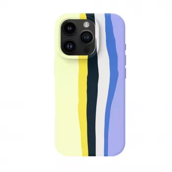 Evelatus Apple iPhone 16 Pro Max Wielokolorowe Silikonowe Etui z MagSafe Ceramic White