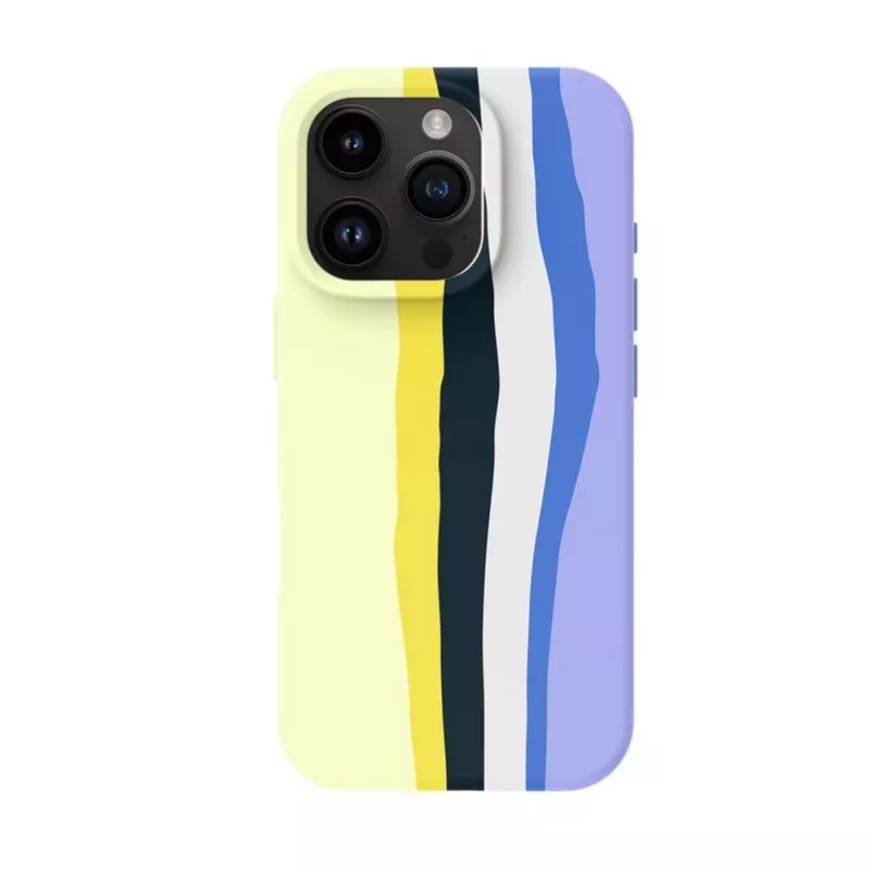 Evelatus Apple iPhone 16 Pro Max Wielokolorowe Silikonowe Etui z MagSafe Ceramic White