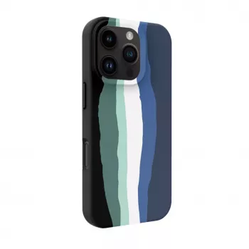 Evelatus Apple iPhone 16 Pro Multi-Colored Silicone Case With MagSafe Aqua Blue