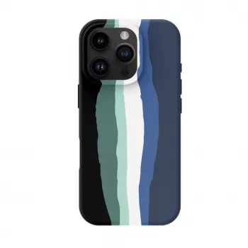 Evelatus Apple iPhone 16 Pro Max Wielokolorowe Silikonowe Etui z MagSafe Aura Blue