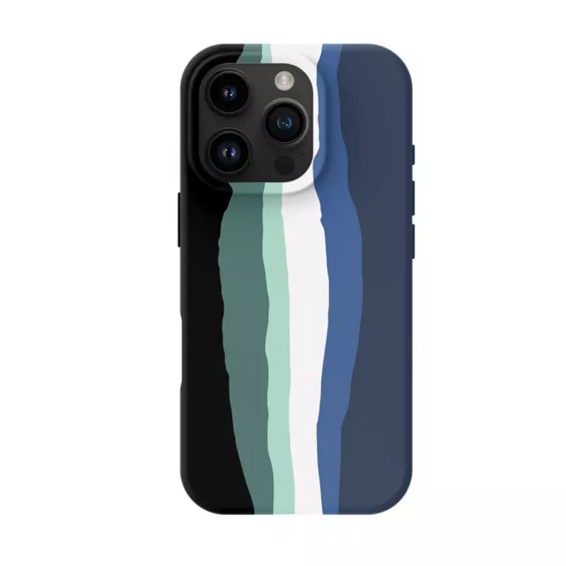 Evelatus Apple iPhone 16 Pro Max Wielokolorowe Silikonowe Etui z MagSafe Aura Blue