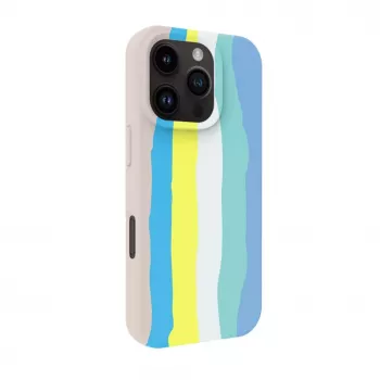 Evelatus Apple iPhone 16 Pro Max Wielokolorowe Silikonowe Etui z MagSafe Beige Cream