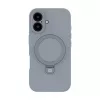 Evelatus Apple iPhone 16 Premium Magsafe z Uchwytem i Stojakiem, Silikonowe Etui Soft Touch, Srebrny