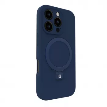 Evelatus Apple iPhone 16 Pro Premium Magsafe z podstawką, silikonowe etui Soft Touch, ciemnoniebieski