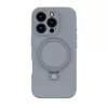 Evelatus Apple iPhone 16 Pro Premium MagSafe z podstawką, silikonowe etui Soft Touch, srebrny