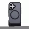 Evelatus Apple iPhone 16 Rubber Coated MagSafe With Stand Case Black