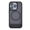 Evelatus Apple iPhone 15 Pro Max Rubber Coated MagSafe With Stand Case Black