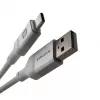 Evelatus USB-A do USB-C Kabel 2M Aluminiowa Obudowa Pleciony Biały