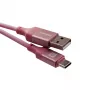 Evelatus USB-A do USB-C Kabel 2M Pleciony Nylon Aluminiowa Obudowa Różowy