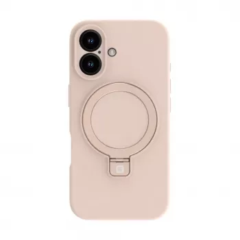 Evelatus Apple iPhone 16 Premium Magsafe z Uchwytem i Stojakiem, Silikonowe Etui Soft Touch, Pink Sand