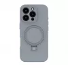 Evelatus Apple iPhone 16 Pro Max Premium MagSafe z podstawką, silikonowe etui Soft Touch, srebrny