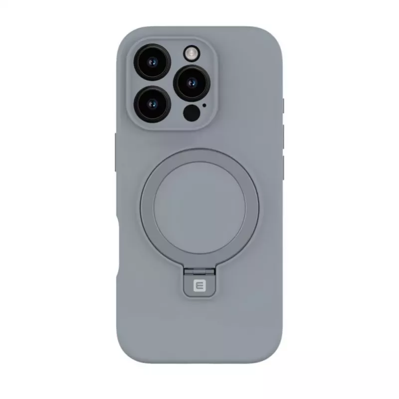 Evelatus Apple iPhone 16 Pro Max Premium MagSafe z podstawką, silikonowe etui Soft Touch, srebrny