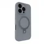 Evelatus Apple iPhone 16 Pro Max Premium MagSafe z podstawką, silikonowe etui Soft Touch, srebrny