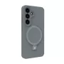 Evelatus Samsung Galaxy S25 Premium Magnetic z Uchwytem i Podpórką, Silikonowa Etui Soft Touch, Srebrny