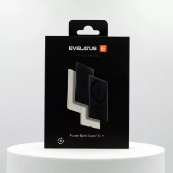 Evelatus 3000mAh Power Bank Super Slim z ładowaniem bezprzewodowym EVEP03PBSSB Czarny